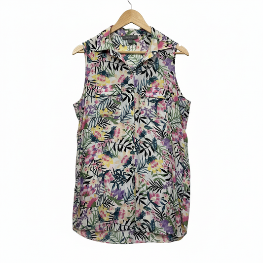 Primark multicoloured tropical floral shirt front view