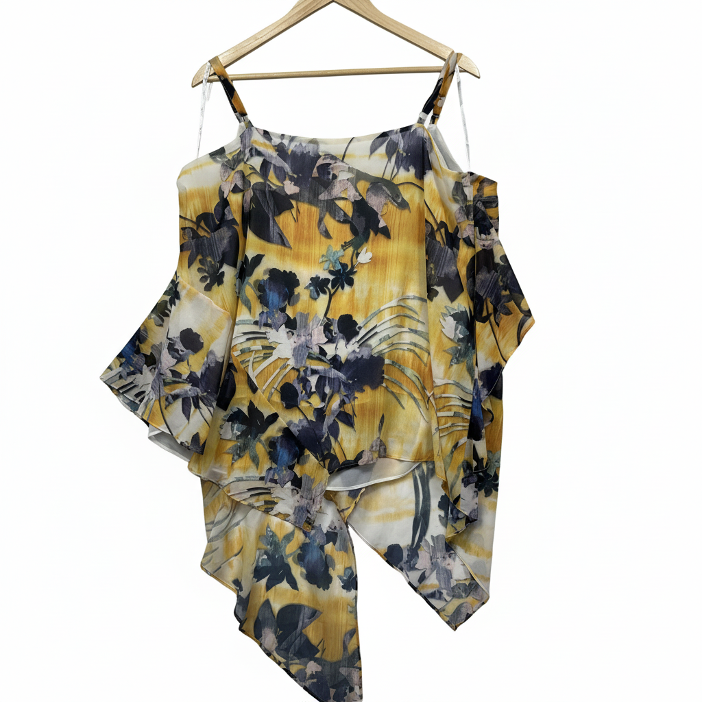 City Chic multicoloured floral cold shoulder top - back view