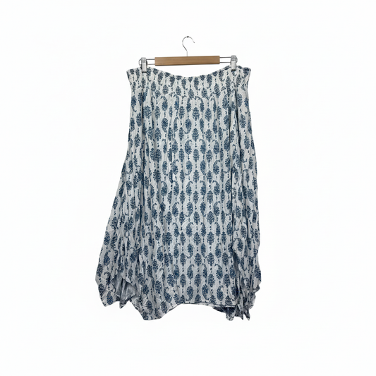 Miller's White Blue Floral Midi Skirt - Size 22
