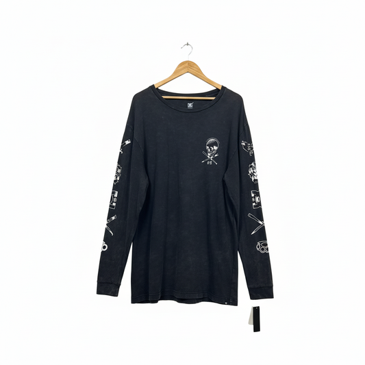 DC Black Long Sleeve Graphic Tee - Size XXL