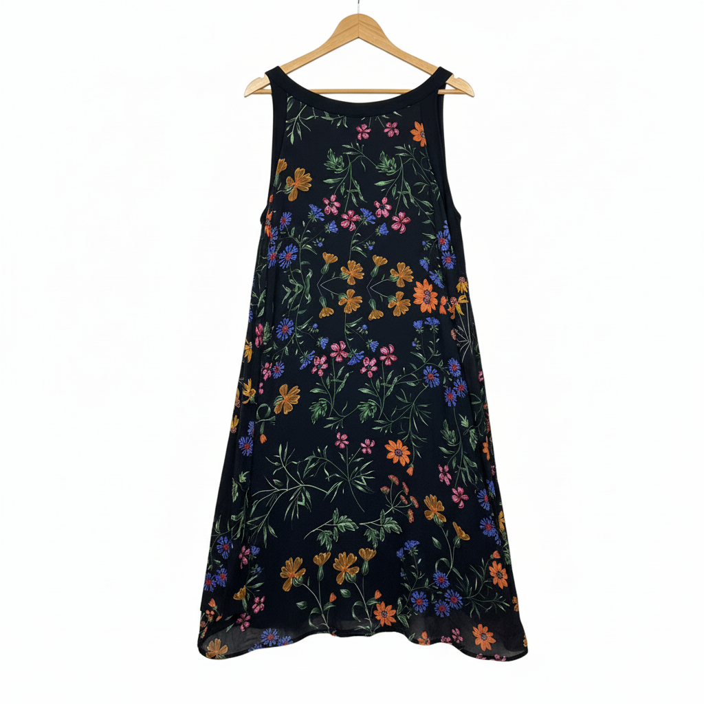 Autograph Black Multicoloured Floral Embroidered Dress - Brand Label