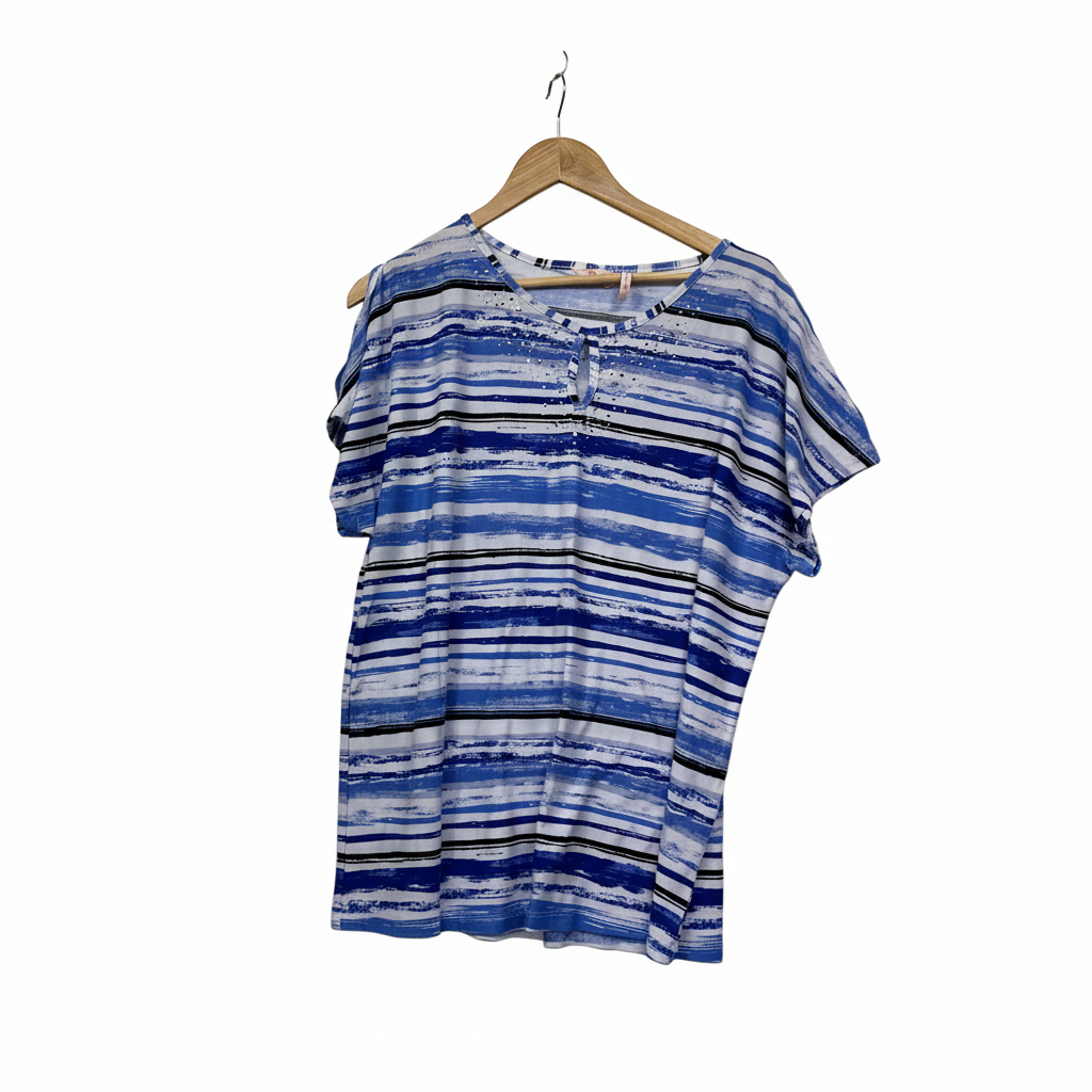 Millers Blue and White Striped Top Size 20