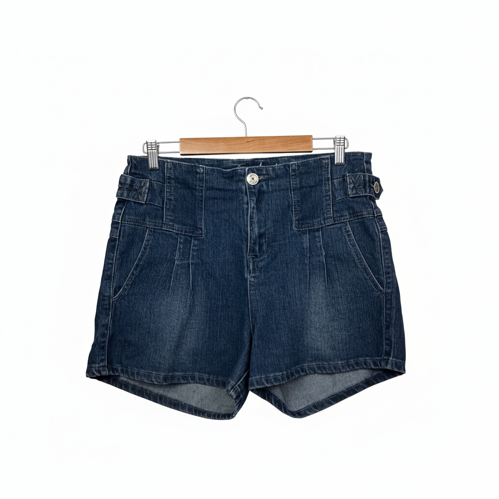 City Chic Denim Dark Wash Shorts with Pockets - Size 14?