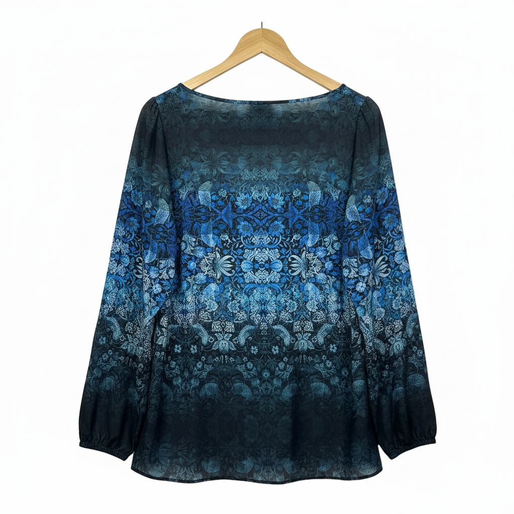 City Chic Blue Floral Print Top - Brand Label