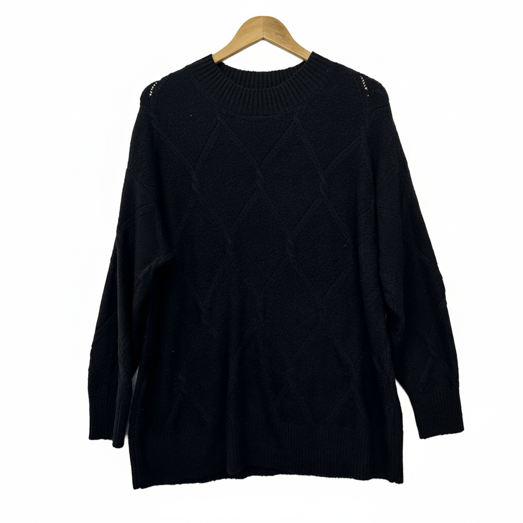 Rockmans Black Knit Jumper - Size XL