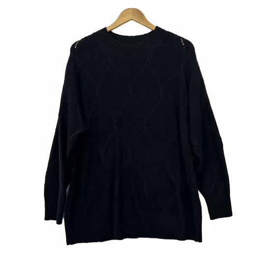 Rockmans Black Knit Jumper - Size XL