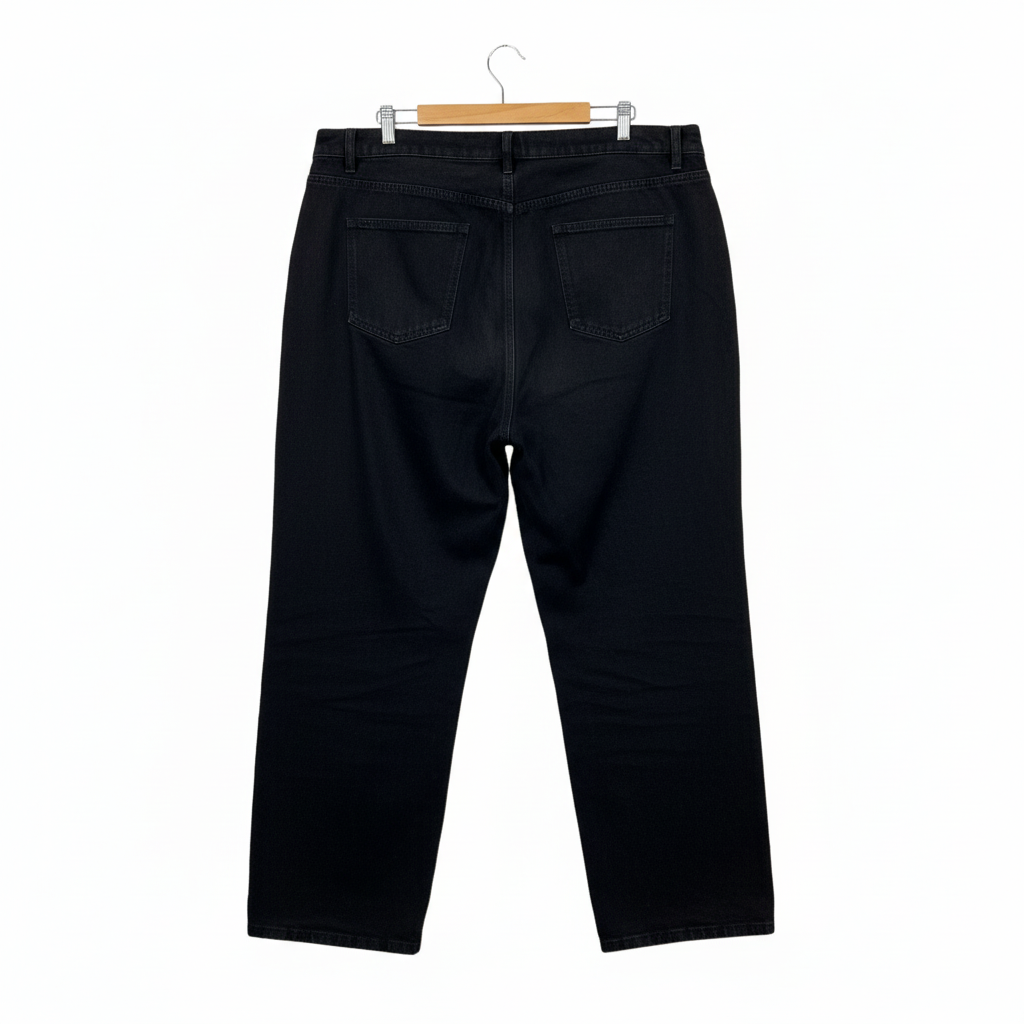 W+All black cropped jeans back view