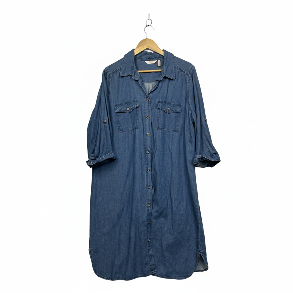 Millers Chambray Shirt Dress - Size 16