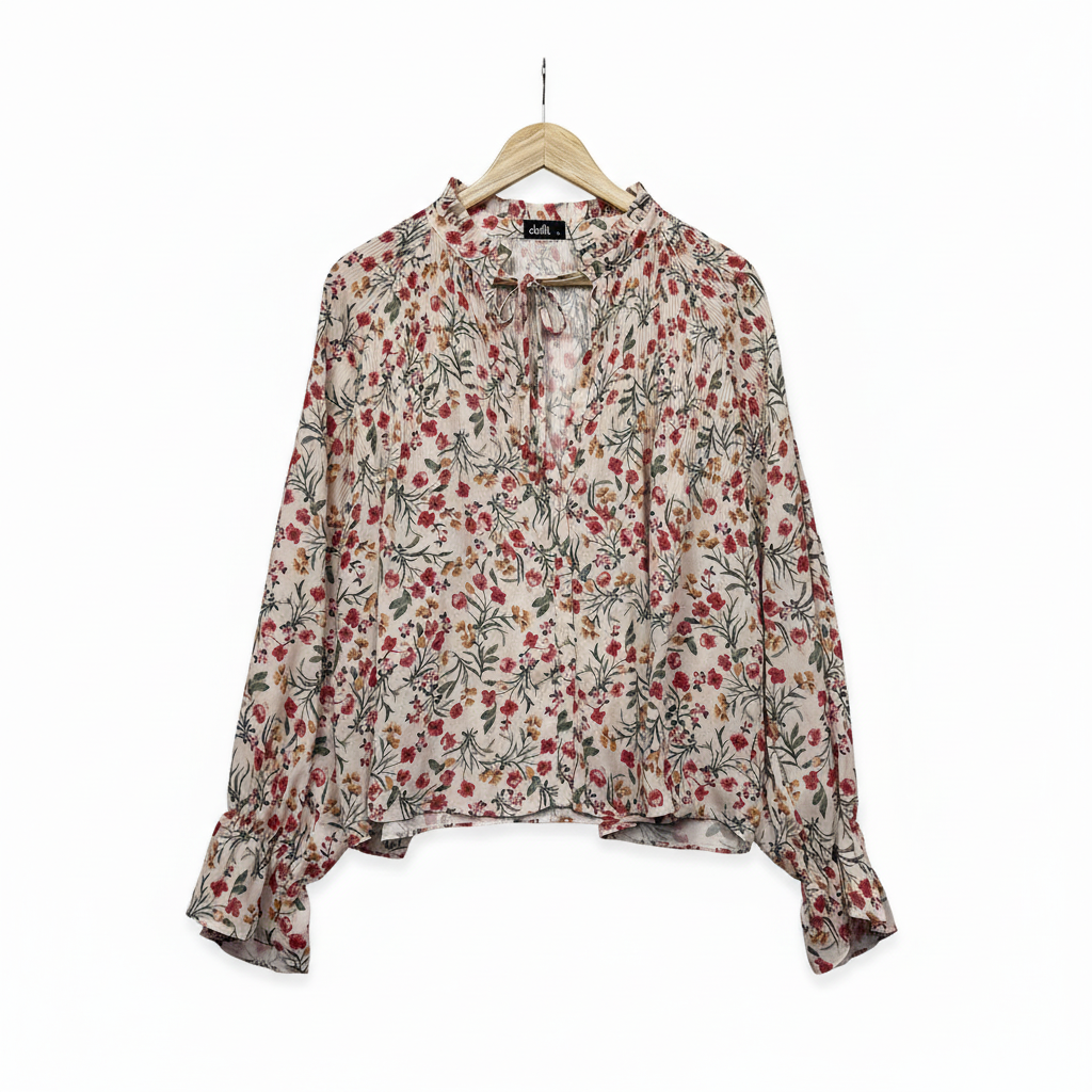 Dotti multicoloured floral top front view