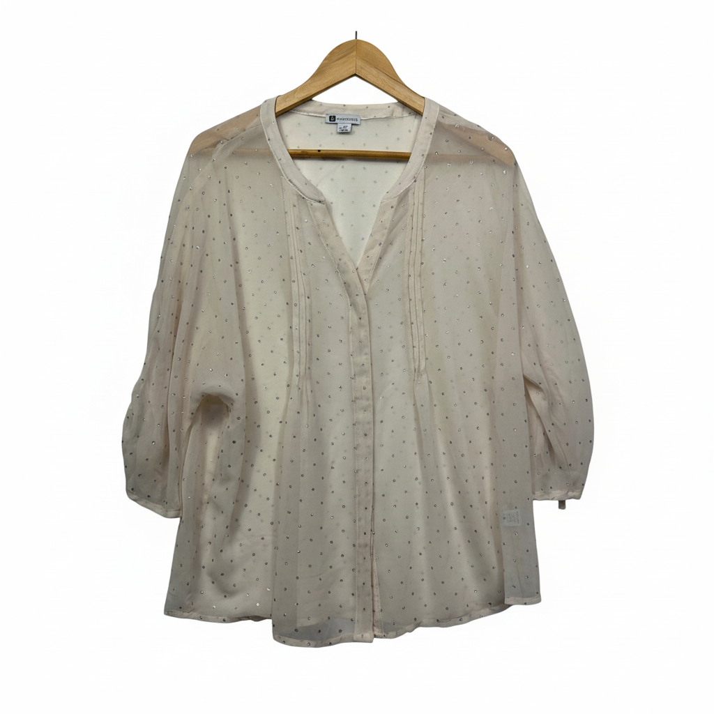 Rockmans Cream Embellished Top - Back View