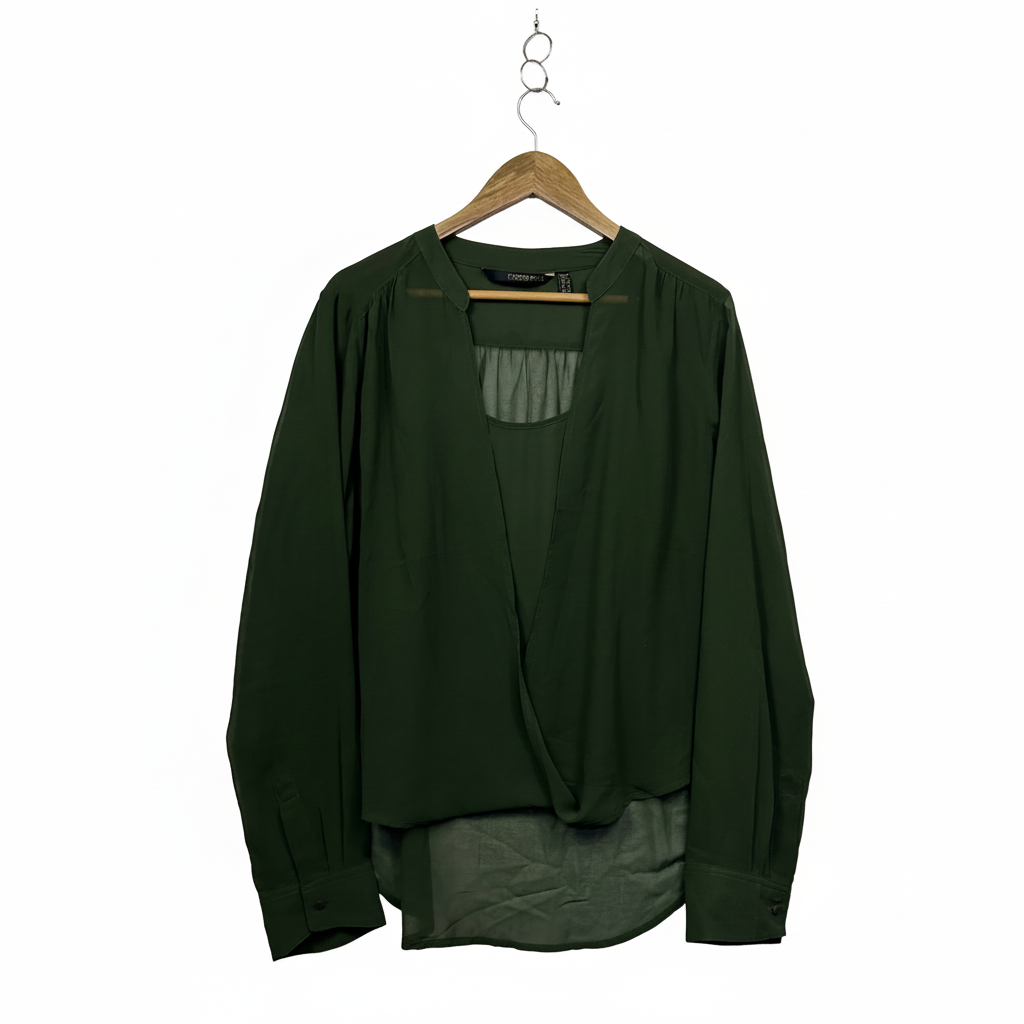 Kardashian Kollection Olive Green Blouse - Size 14/XL