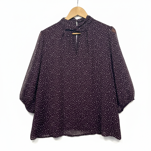 Portmans Navy Spotted Top - Size 16