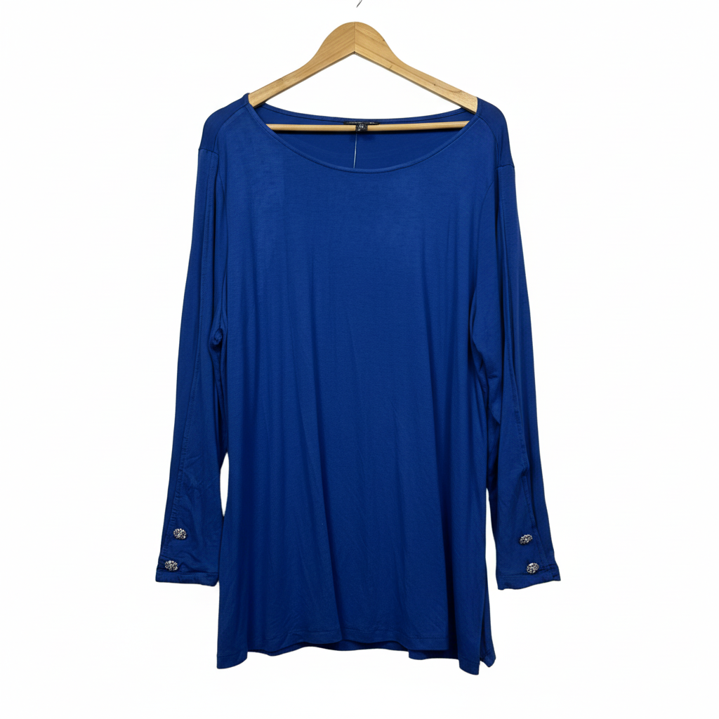 Autograph royal blue long sleeve top size XL front view
