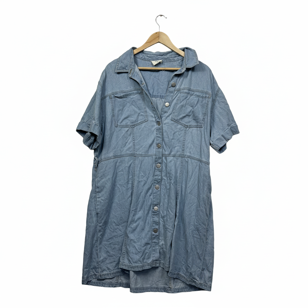 Target Denim Blue Shirt Dress - Size 18