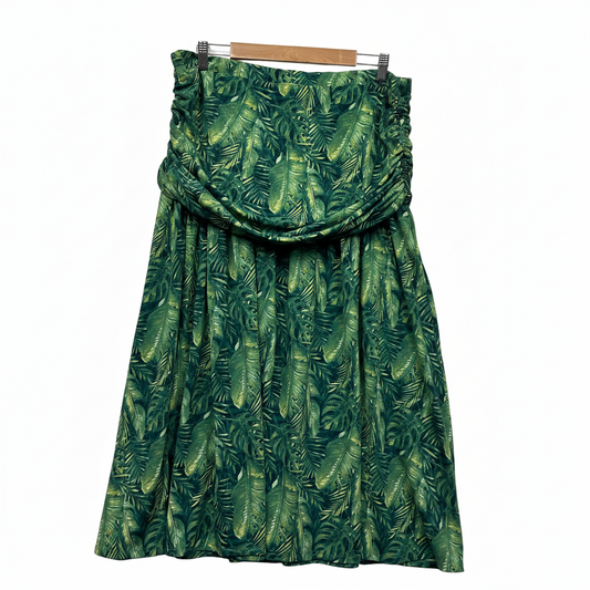 Capture Green Tropical Palm Leaf Print Skirt Size 18