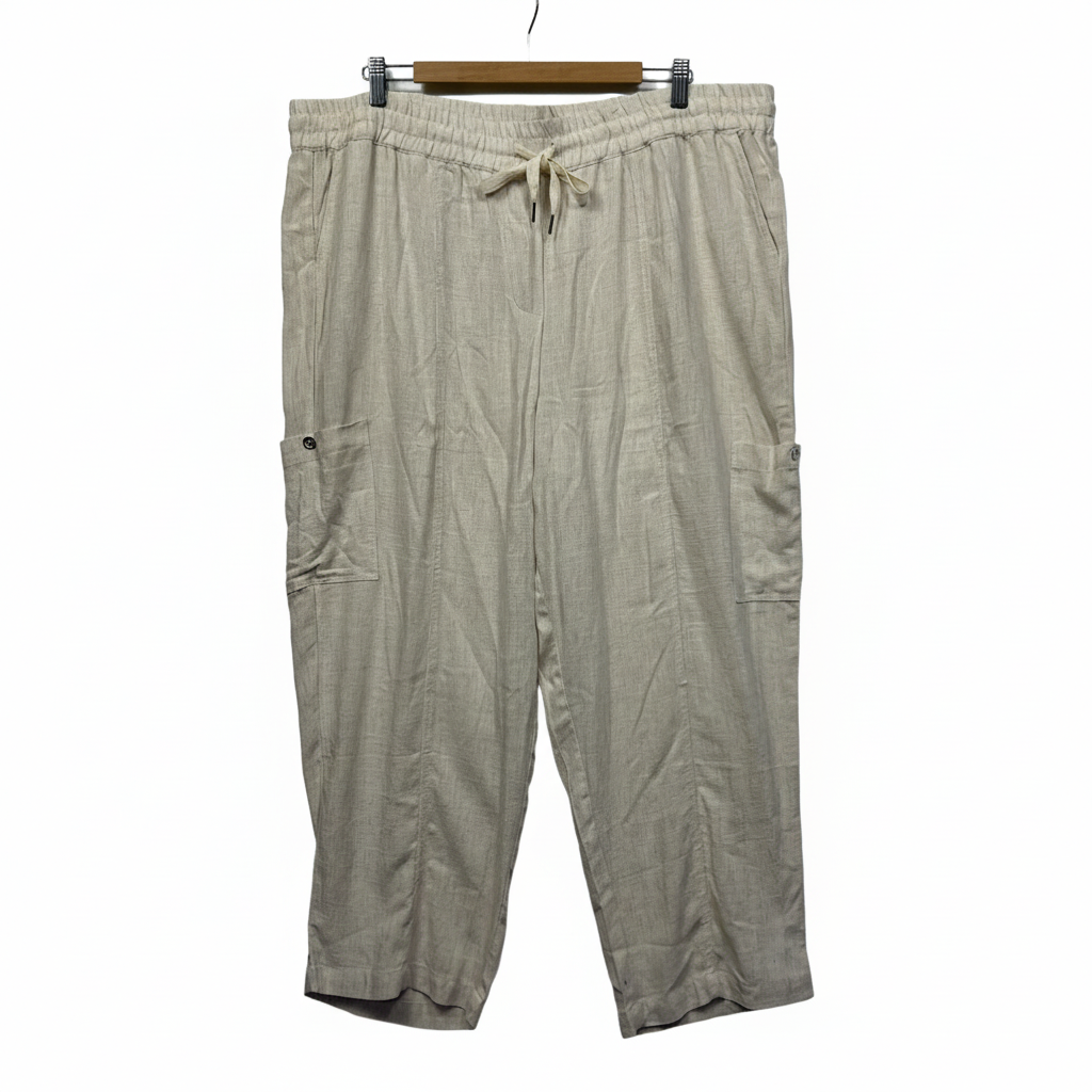 Millers Linen Blend Cargo Crop Pants - Size 22