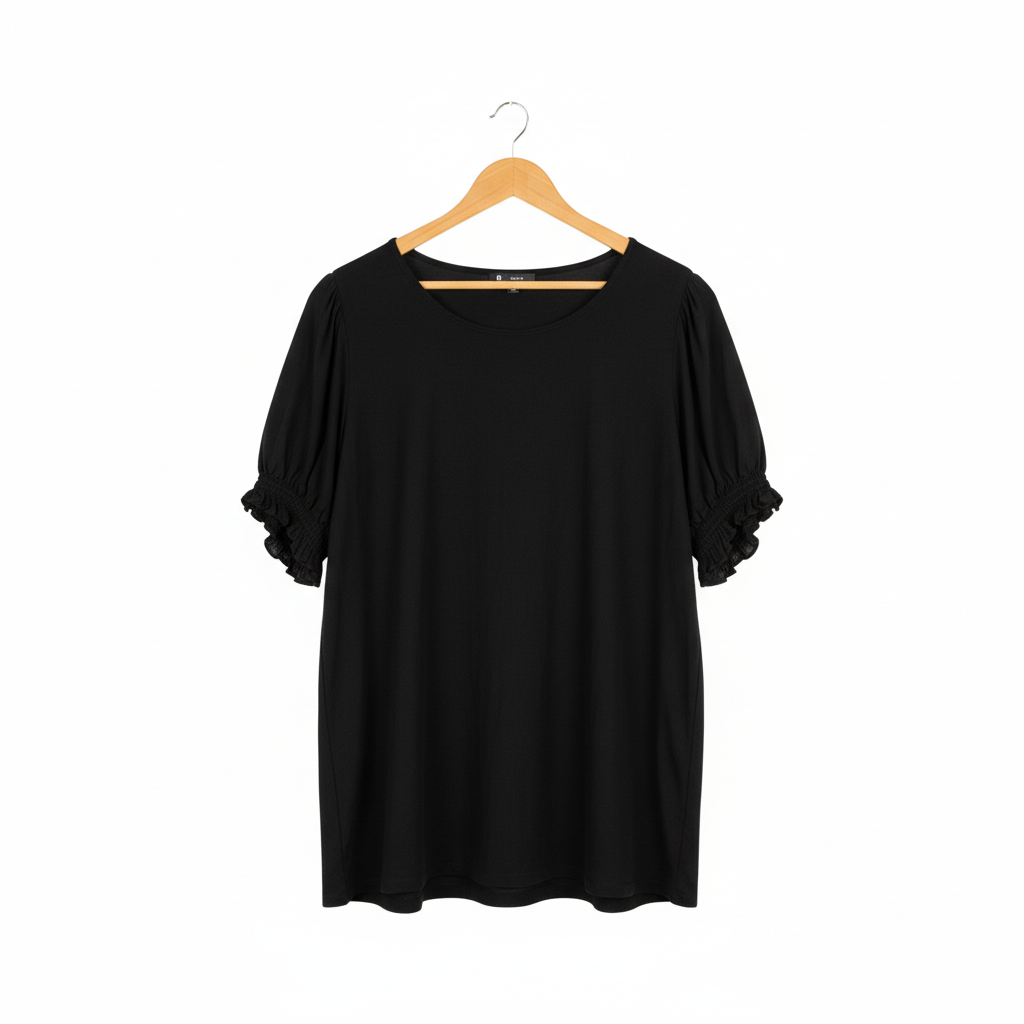 Target Curve Black Ruffle Sleeve Top - Size 26