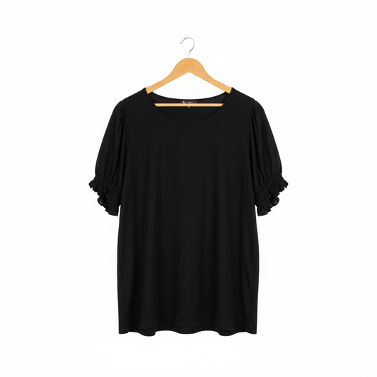 Target Curve Black Ruffle Sleeve Top - Size 26