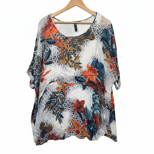 TS Multicoloured Tropical Print Top - Size S
