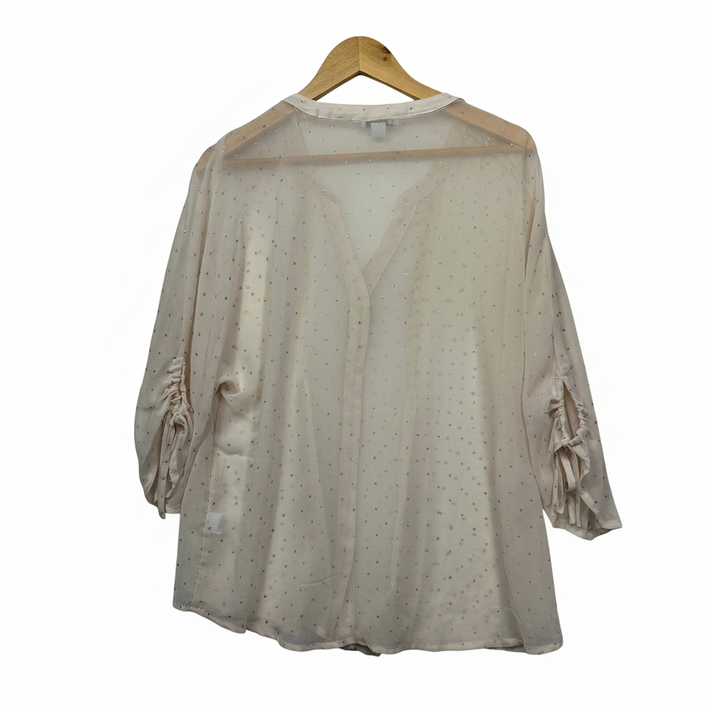 Rockmans Cream Embellished Top - Brand Label