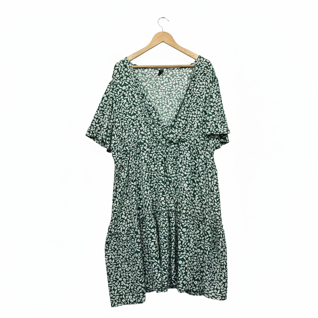 Green floral print dress size XXL