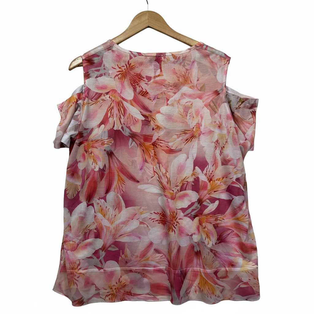 Millers pink floral top label detail