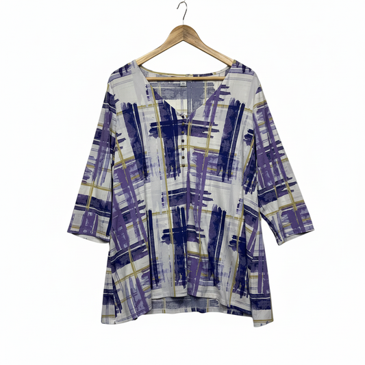 Rockmans multicoloured abstract print tunic front view