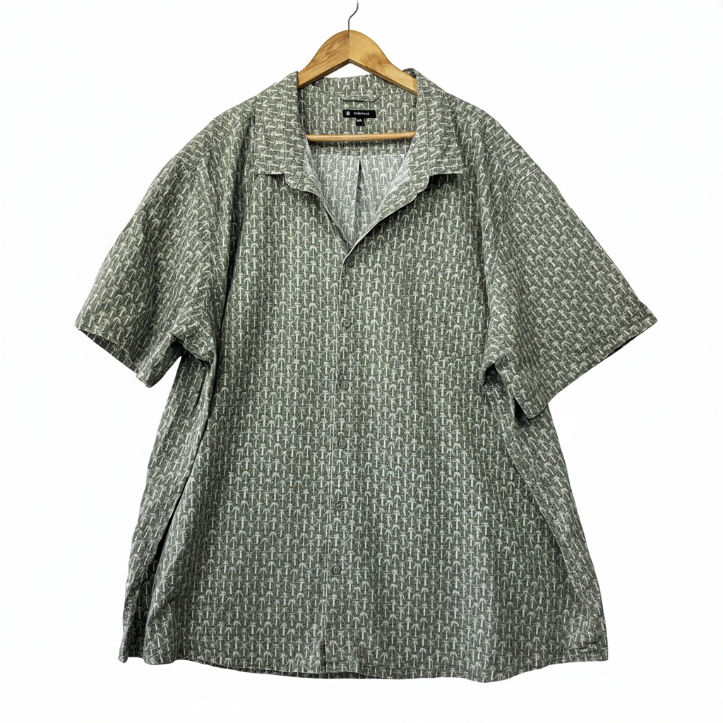 Target Man Plus Khaki Palm Tree Print Shirt - Size 7XL