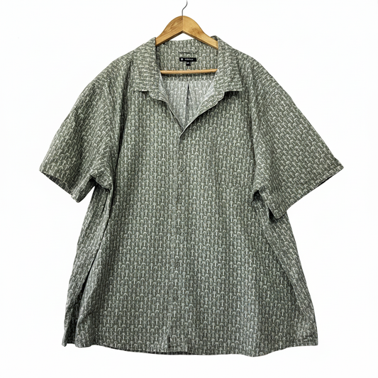 Target Man Plus Khaki Palm Tree Print Shirt - Size 7XL