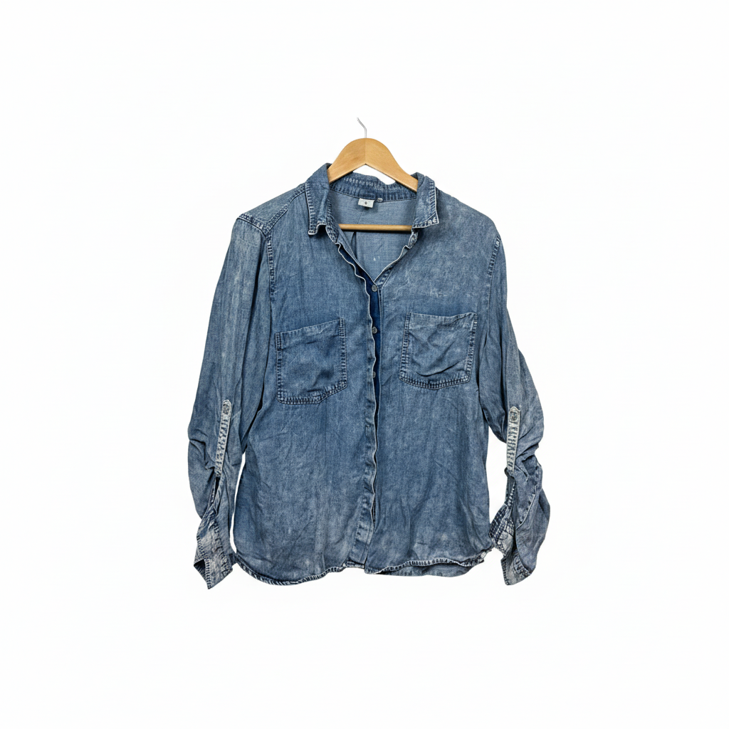 The 1964 Denim Company Chambray Button Up Shirt - Size 14