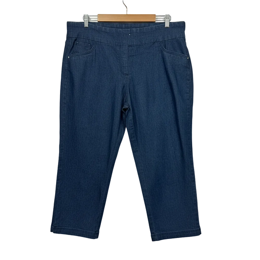 Millers navy denim capri pants - front view