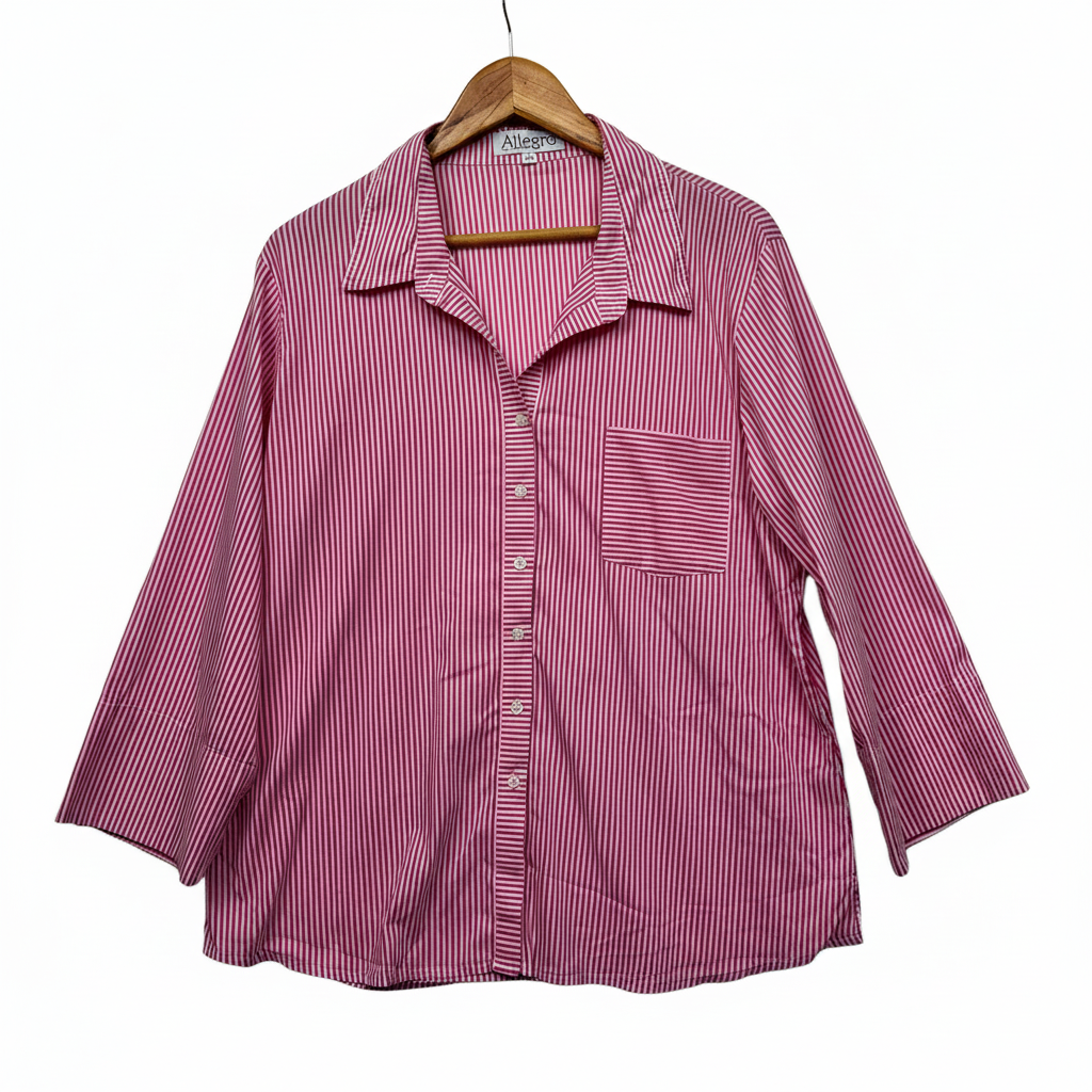 Allegro Pink Striped Long Sleeve Shirt - Size 20