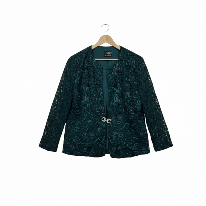 Casadei Green Lace Cocktail Blazer - Size 16