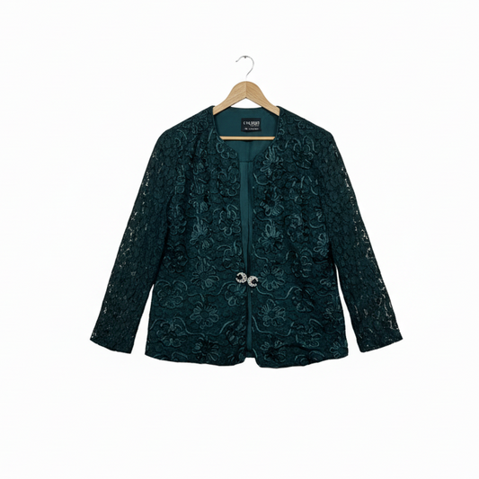 Casadei Green Lace Cocktail Blazer - Size 16