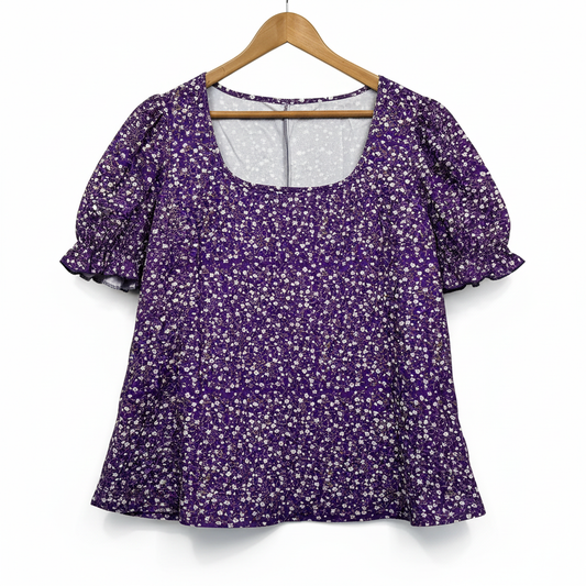 Shein Purple Multicoloured Floral Top - Size 0XL