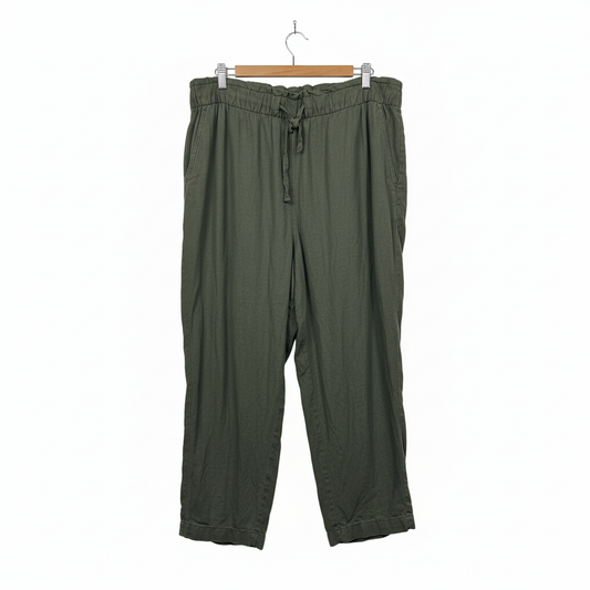 Anko Olive Green Linen Blend Pants - Size 18