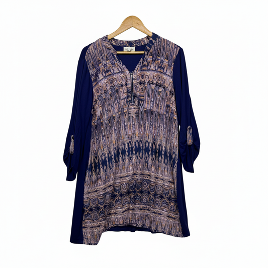 Autograph navy paisley print tunic size 16