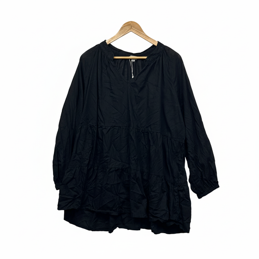 Adrift black textured tunic front view