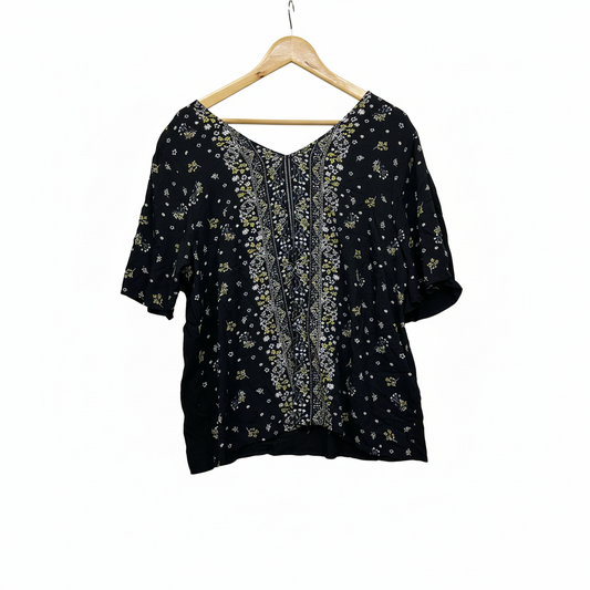 B Collection Black Boho Top - Size 18