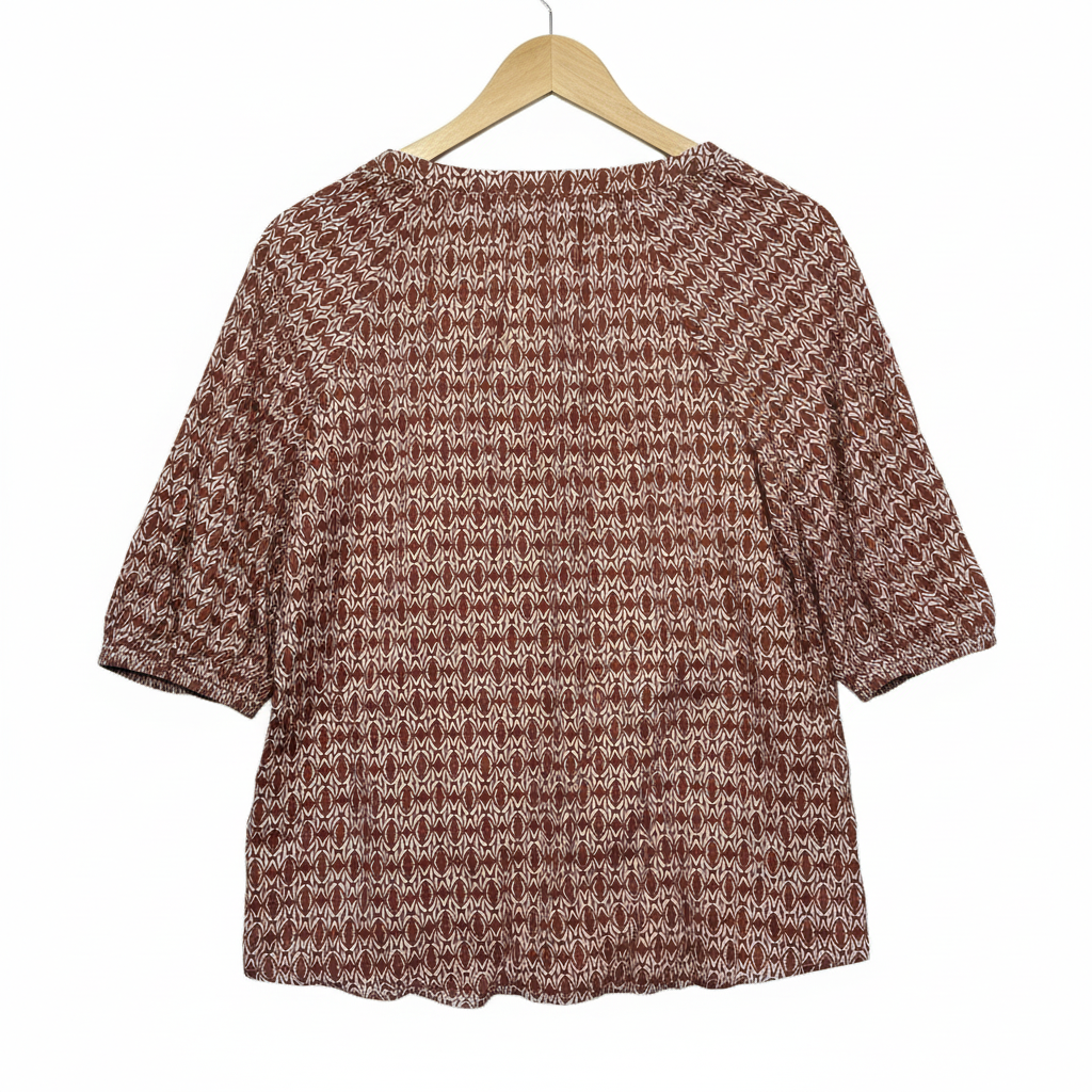 Pme Brown White Print Top - Brand Label