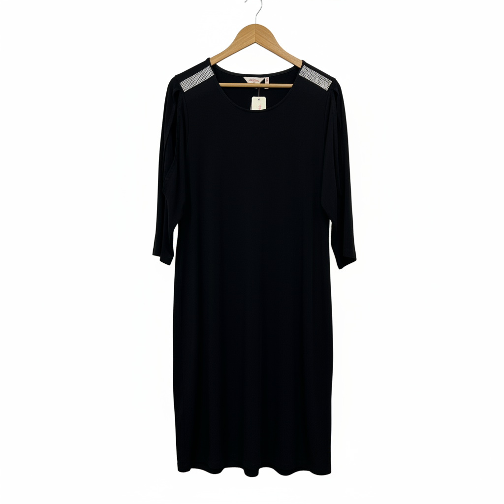 Millers Black Long Sleeve Midi Dress - Size 14