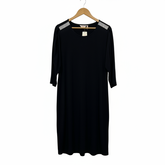 Millers Black Long Sleeve Midi Dress - Size 14