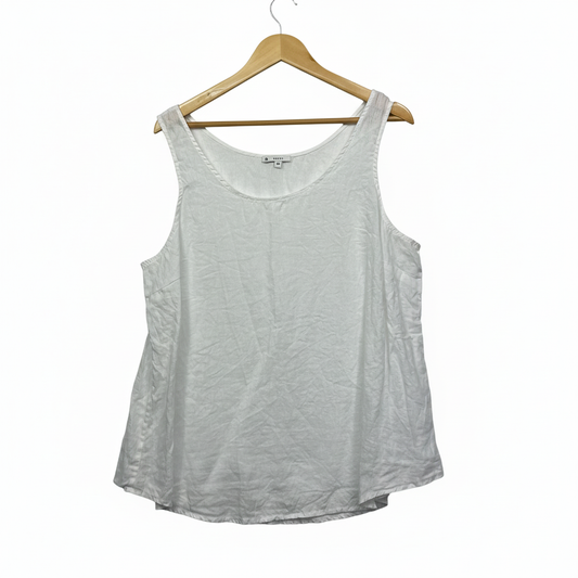 Target Woman White Linen Tank Top - Size 20