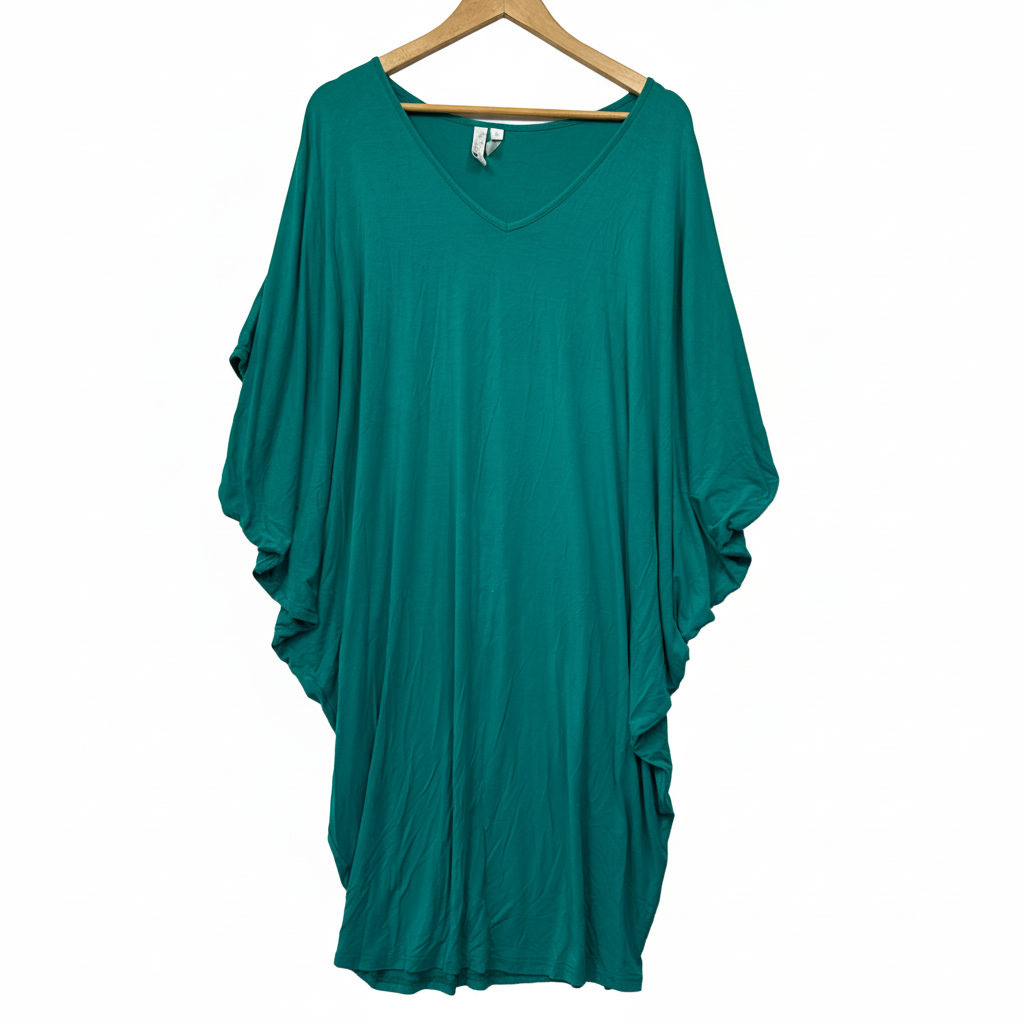 PQ Teal Green Batwing Sleeve Dress - One Size
