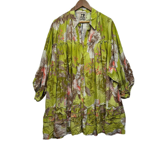 Jaase Green Floral Top - Size 16