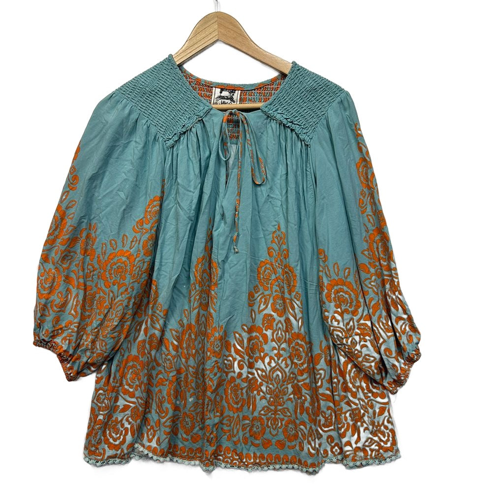 Jaase Teal Boho Top - Size L