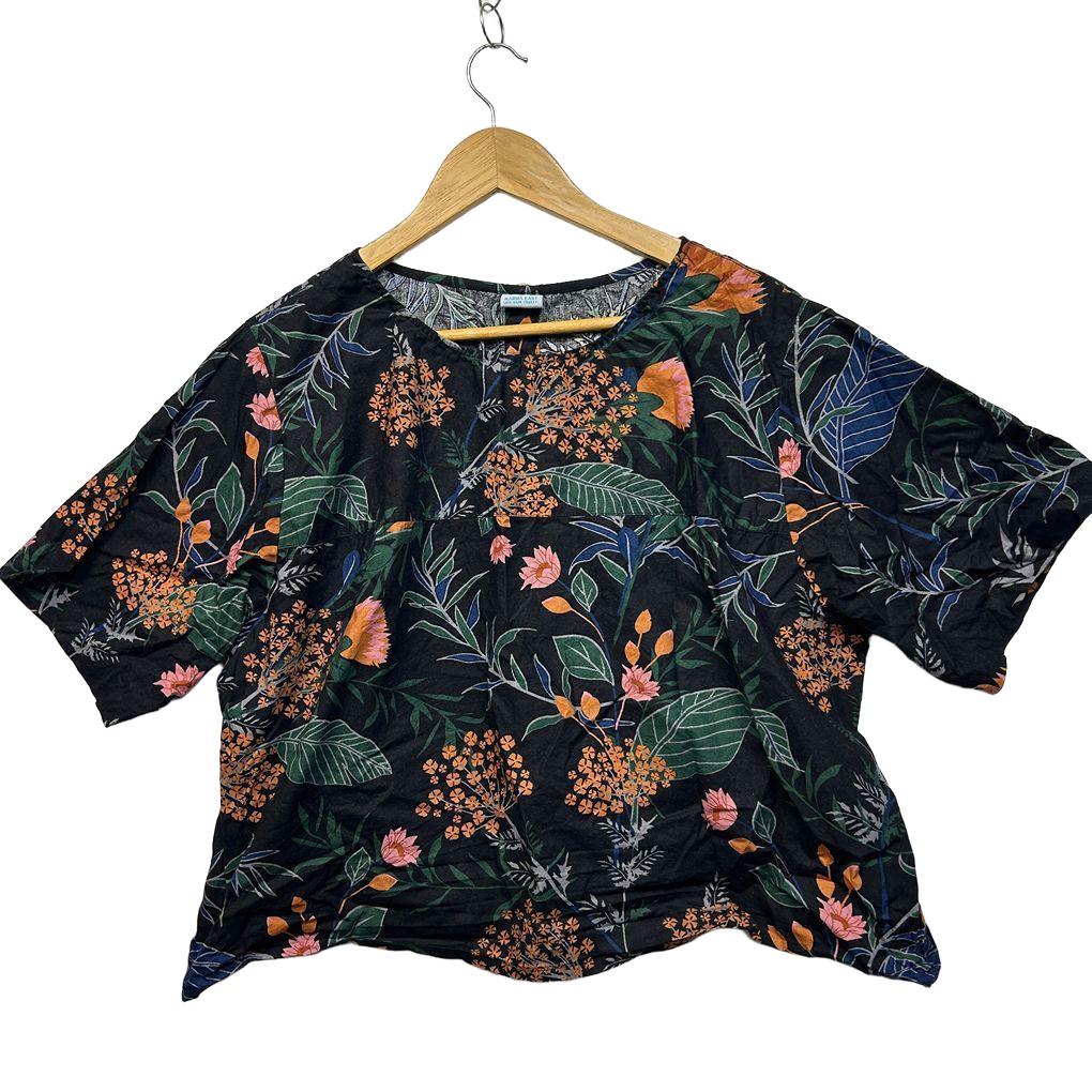 Karma East Black Cotton Crop Top - Size 2XL