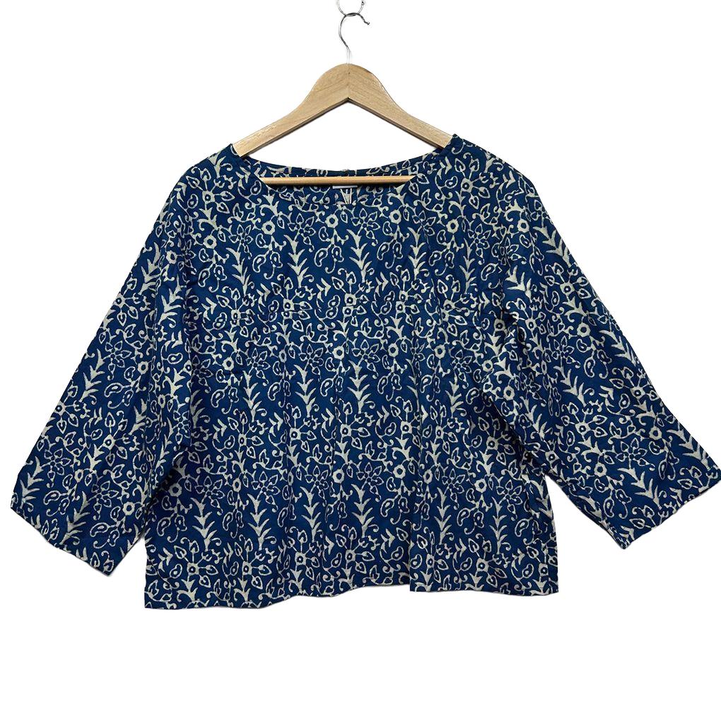 Karma East Blue Cotton Top - Size 2XL