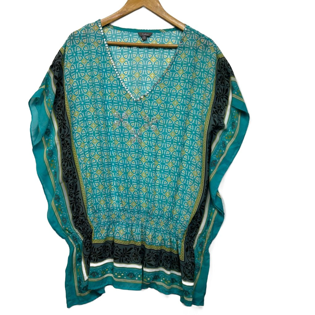 Katies Teal Sheer Top - Size 16
