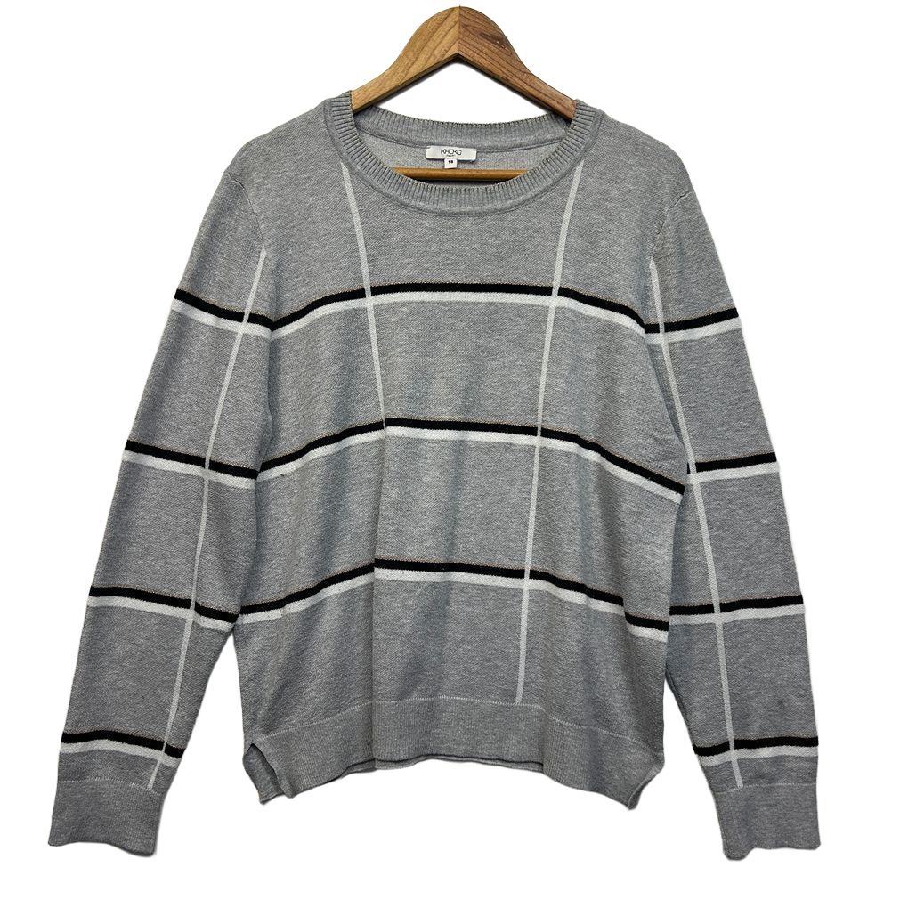 Khoko Smart Grey Striped Jumper - Size 18